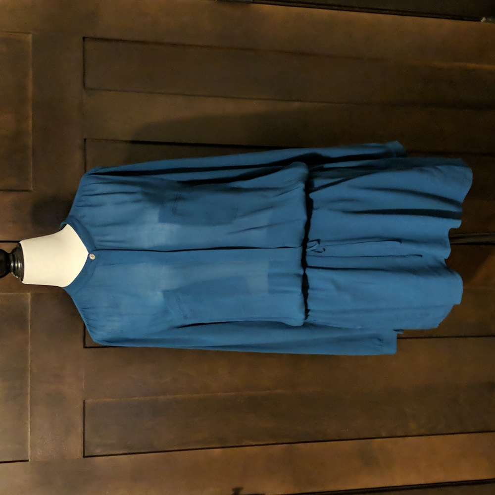 Teal Vince Shirt-Dress in Size Medium
